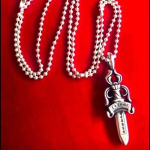 Chrome Hearts Silver Pendant and Chain